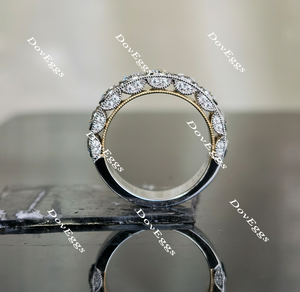 Doveggs bezel setting moissanite/lab grown diamond wedding band-4.9mm band width