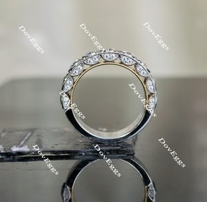 Doveggs bezel setting moissanite wedding band/moissanite ring-4.9mm band width