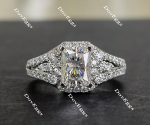 art deco moissanite engagement ring