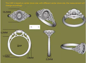Atherine’s Joy oval side-stone moissanite ring