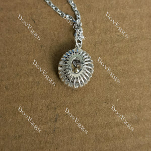 Doveggs oval bezel art colored moissanite pendant (pendant only)