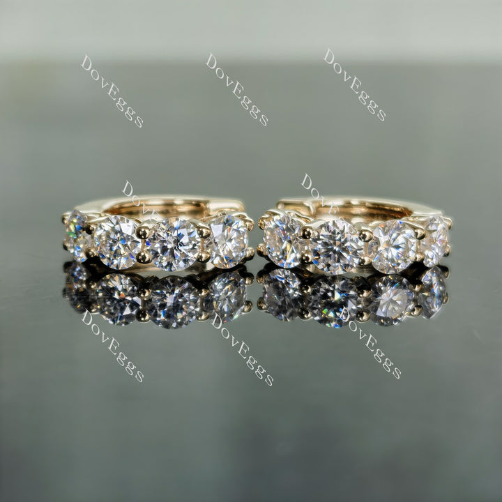 Doveggs 2 carat round moissanite/lab grown diamond hoop earrings for women - DovEggs-Seattle
