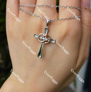 Doveggs the cross moissanite/lab grown diamond pendant necklace (pendant only)