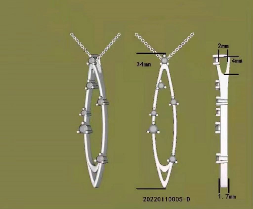 Doveggs moissanite pendant necklace (pendant only)