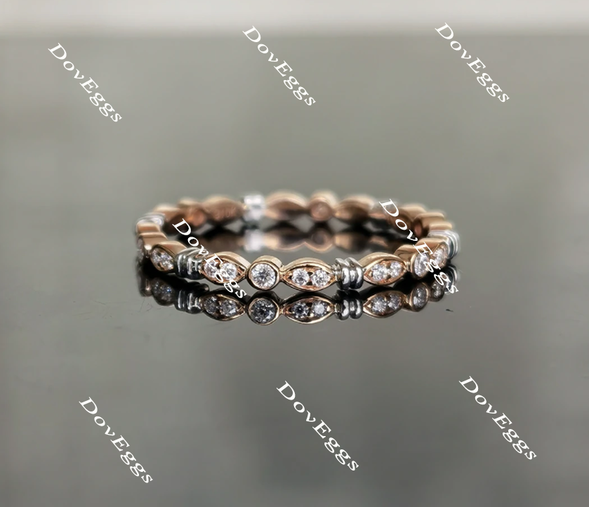 Doveggs round full eternity moissanite ring/moissanite wedding band-1.8mm band width