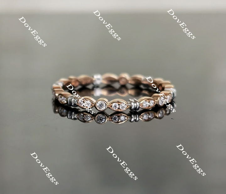 Doveggs round full eternity moissanite/lab grown diamond wedding band-1.8mm band width - DovEggs-Seattle