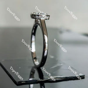 Doveggs bezel cushion setting moissanite engagement ring
