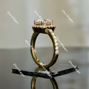 Doveggs round halo moissanite bridal set (3 rings)
