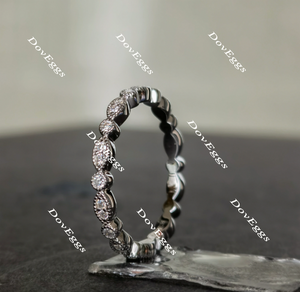 doveggs round full eternity moissanite ring/lab grown diamond wedding band-2.4mm band width