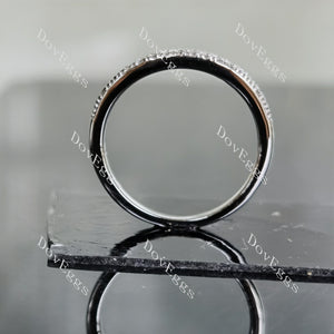 Doveggs round pave moissanite/lab grown diamond wedding band-2.0mm band width