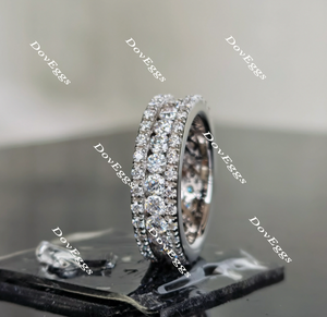 Doveggs round full eternity channel set moissanite/lab grown diamond wedding bands-5.5mm band width