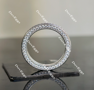 Doveggs pave moissanite/lab grown diamond wedding band (one piece of wedding band only)-2.3mm band width