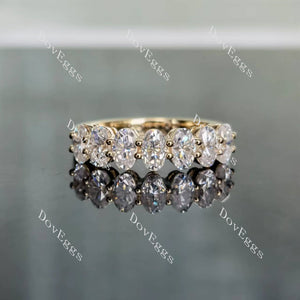 Doveggs oval eternity moissanite/lab grown diamond wedding band-2.4mm band width