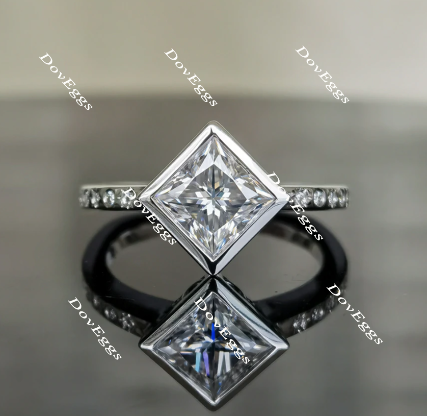 art deco moissanite engagement ring