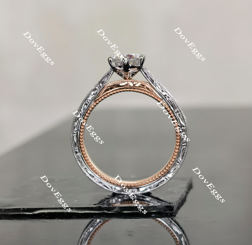 Doveggs round solitaire moissanite engagement ring