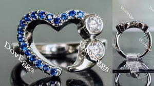 In Mayte honor: you are value round moissanite/lab grown diamond & colorded gem band-2.3mm band width