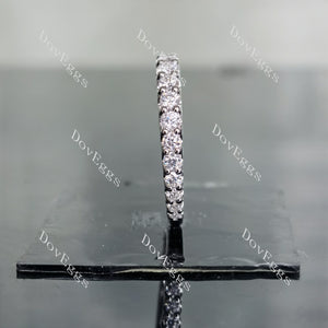 Doveggs round pave moissanite/lab grown diamond wedding band for women (wedding band only)-1.7mm band width