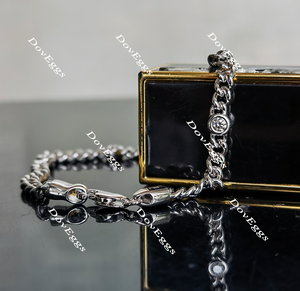 Doveggs round bezel setting moissanite/lab grown diamond bracelet