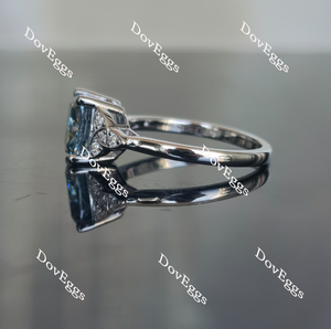 Doveggs smokey spark grey side stone moissanite engagement ring