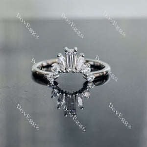 Doveggs art deco pave moissanite/lab grown diamond wedding band-1.7mm band width