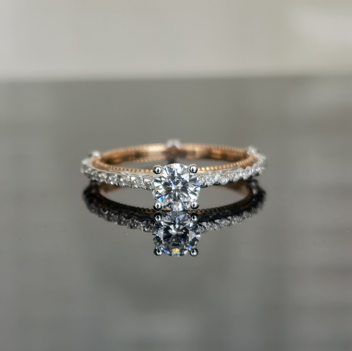 doveggs 0.5 carat round lab created diamond  CVD engagement ring (size 7)