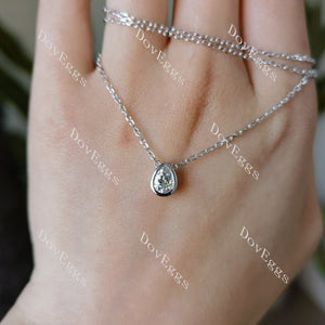 Doveggs bezel moissanite pendant necklace for women