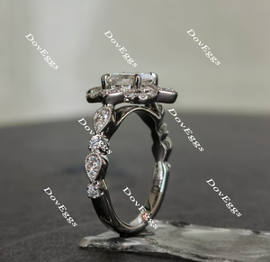 The aviator's floral Asscher moissanite engagement ring