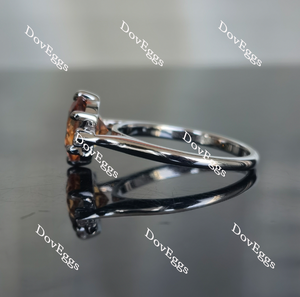 Doveggs half moon three-stone colored moissanite & colored gem ring