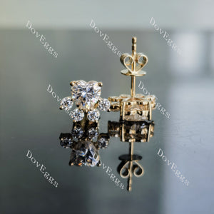 Doveggs pet paws heart moissanite stud earrings for women
