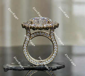 DovEggs heart halo full eternity pave moissanite ring