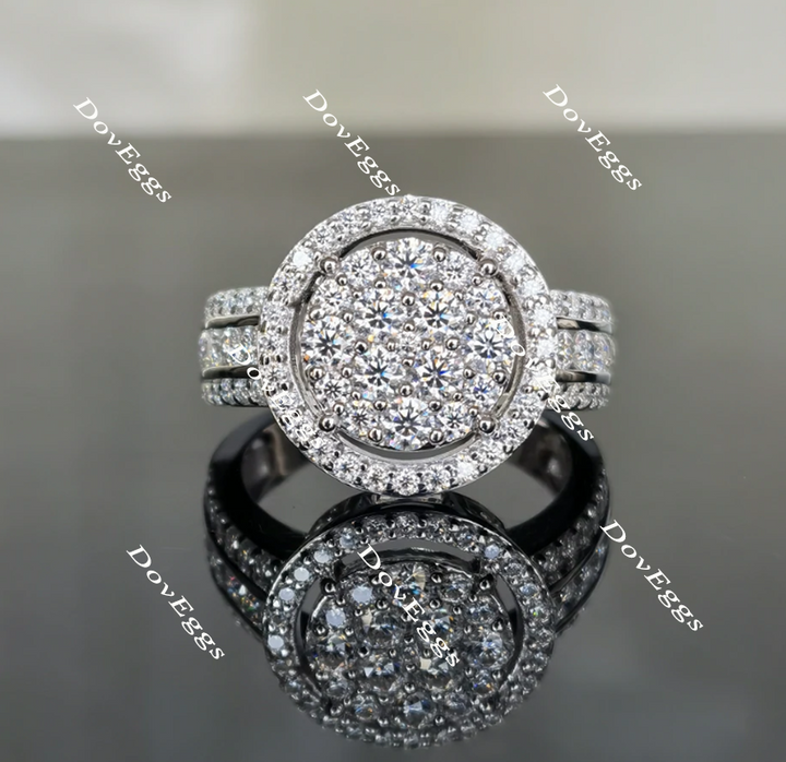 Doveggs half eternity moissanite/lab grown diamond wedding band-3.2mm band width - DovEggs-Seattle