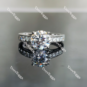 Doveggs round pave moissanite engagement ring