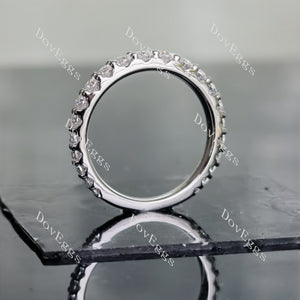 Doveggs round pave moissanite/lab grown diamond wedding band for women (wedding band only)-1.7mm band width