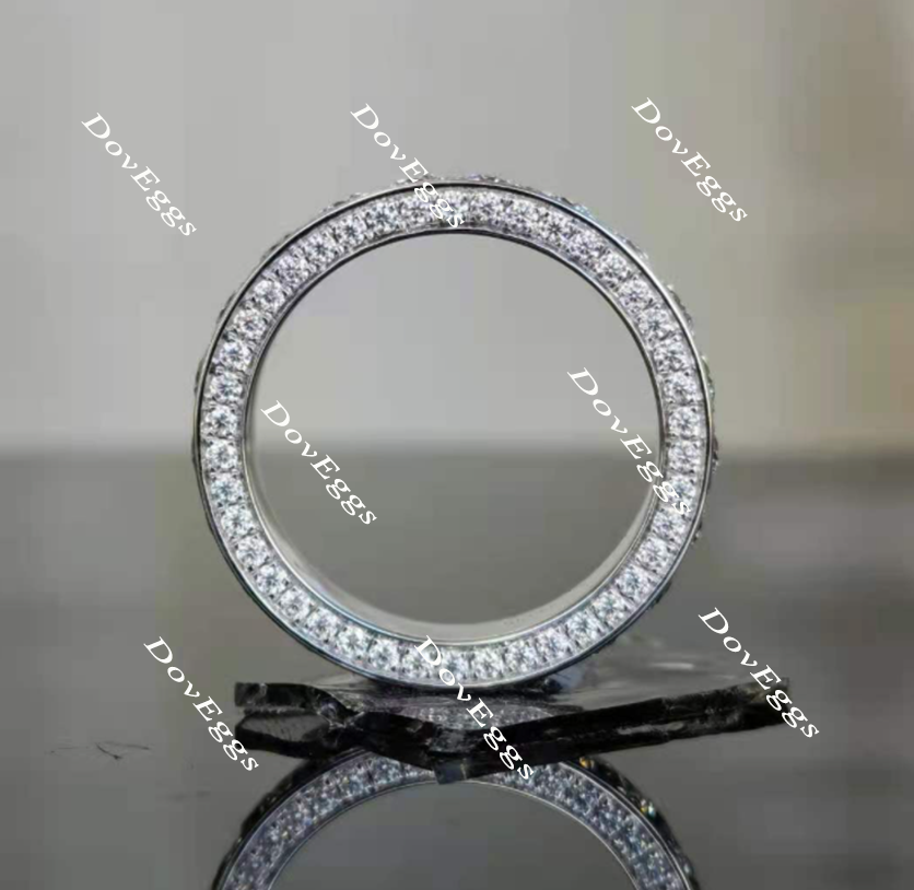Doveggs full eternity channel set moissanite/lab grown diamond wedding band-4.1mm band width