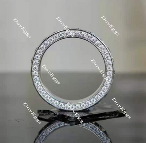 Doveggs full eternity channel set moissanite/lab grown diamond wedding band-4.1mm band width