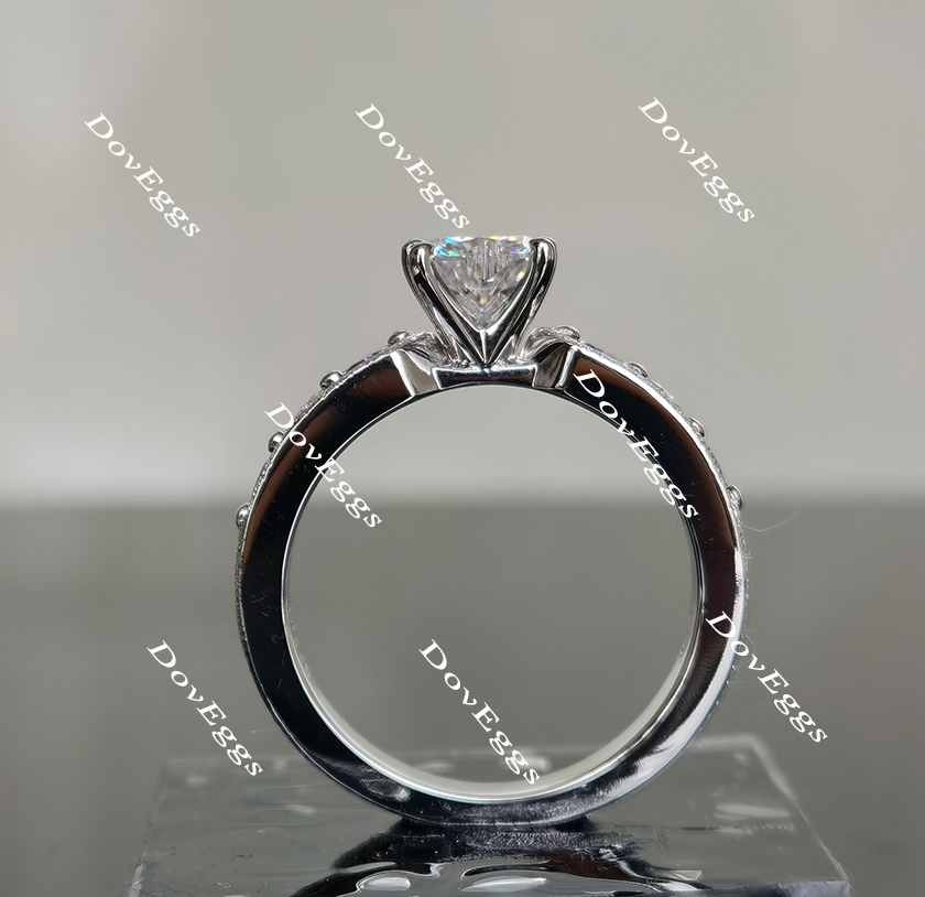 Doveggs half eternity moissanite engagement bridal set(2 rings)
