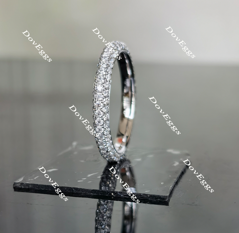 Doveggs full eternity pave moissanite /Lab grown diamond wedding band-2.7mm band width