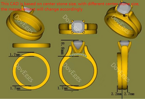 Doveggs cushion moissanite engagement ring for women (engagement ring only)