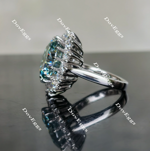 Doveggs halo colored moissanite engagement ring for women