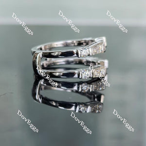 Doveggs round baguette moissanite/lab grown diamond enhancer/guard ring-6.6mm band width