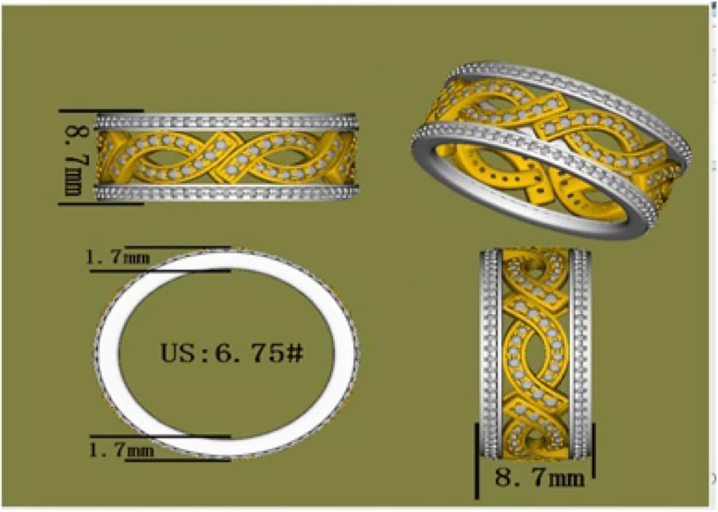Doveggs round vintage full eternity pave moissanite/lab grown diamond wedding band-8.7mm band width