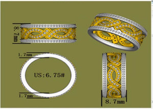 Doveggs round vintage full eternity pave moissanite/lab grown diamond wedding band-8.7mm band width
