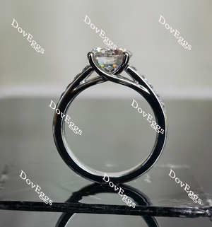 Doveggs round pave moissanite engagement ring