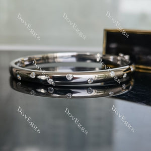 Doveggs round half eternity moissanite/lab grown diamond bangle for women