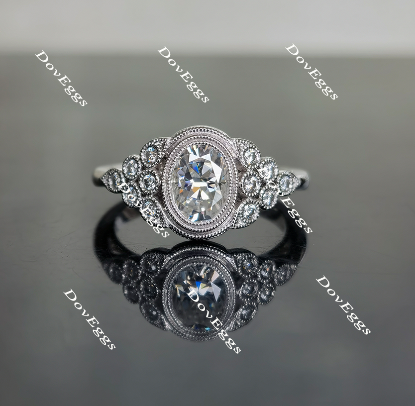 side stone moissanite ring