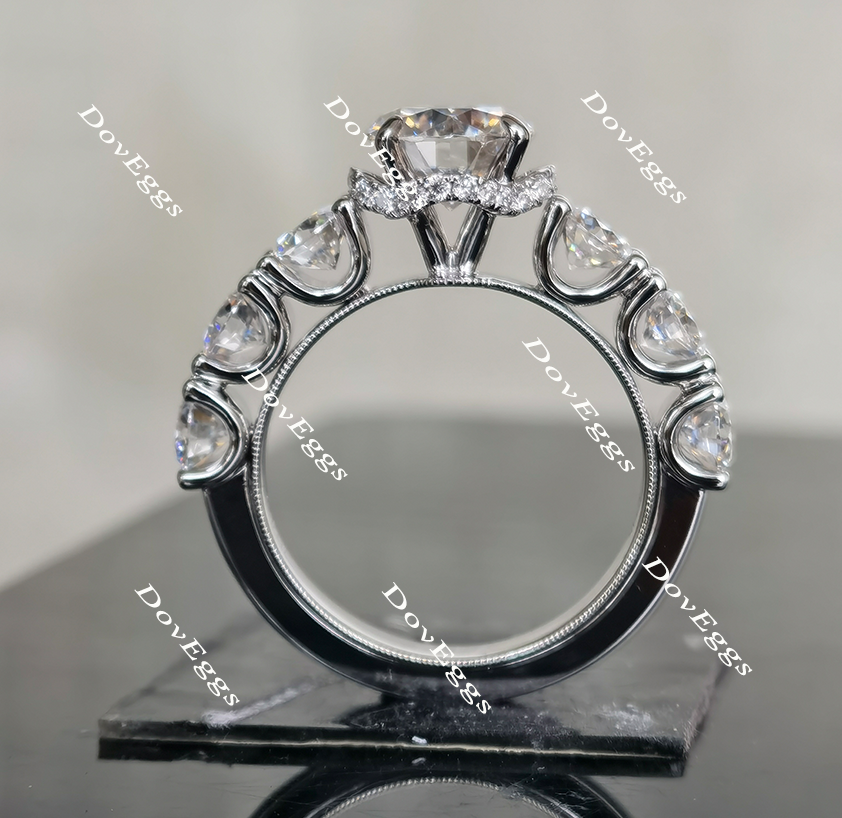 Doveggs round side stone moissanite engagement ring