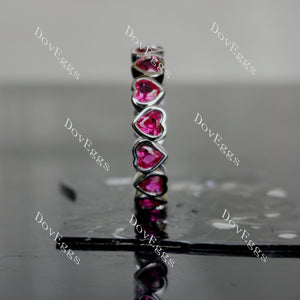 Doveggs heart full eternity bezel colored gem wedding band-4.2mm band width
