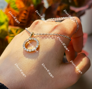 Doveggs moissanite/lab grown diamond round pendant necklace (pendant only)