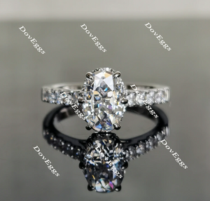 half eternity paved moissanite engagement ring