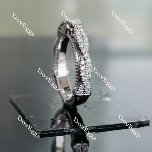 Doveggs round pave moissanite/lab grown diamond wedding band for women (wedding band only)-2.5mm band width